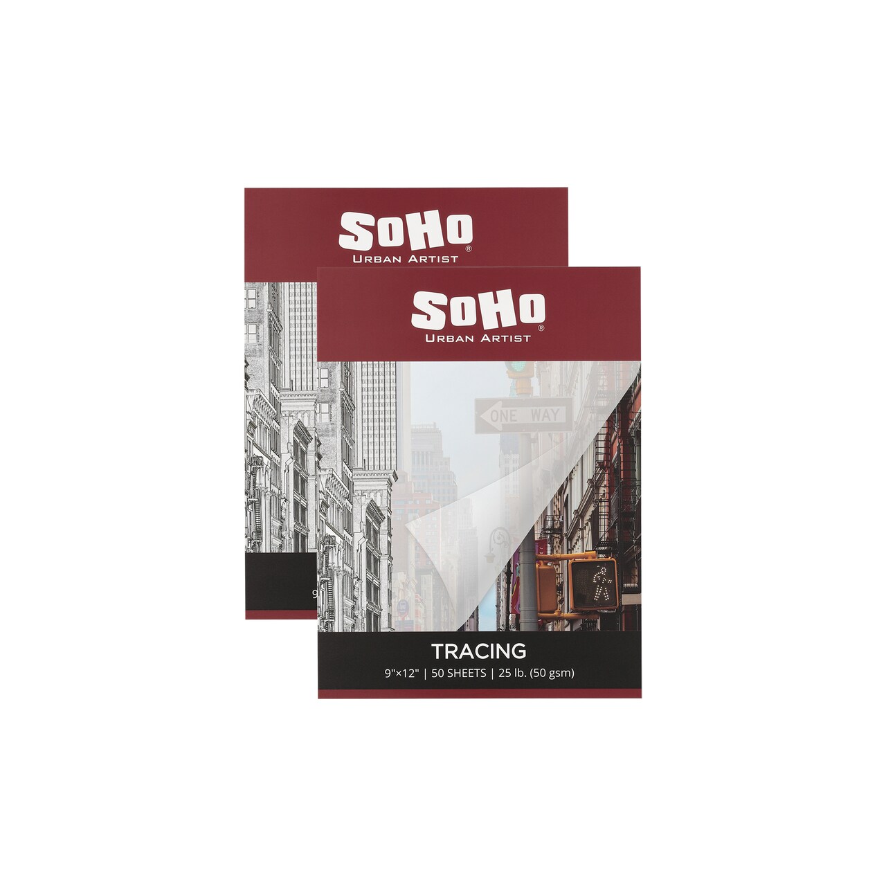 SoHo Urban Artist Vellum Tracing Paper Pads - Translucent Vellum Paper for Drawing, Tracing, Different Media Types, & More